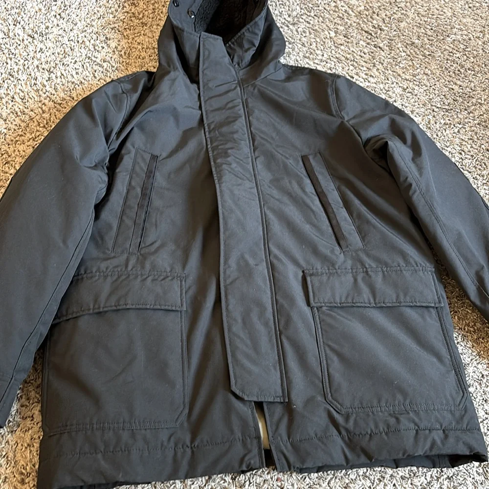 Gap Men’s Black Winter‎ Parka Cold Control Max Snorkel Hooded Coat Size XL